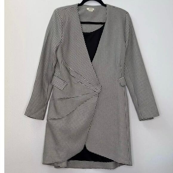 Jason Wu Houndstooth Blazer Dress Black Wrap Mini Women's Size XS - Picture 2 of 4